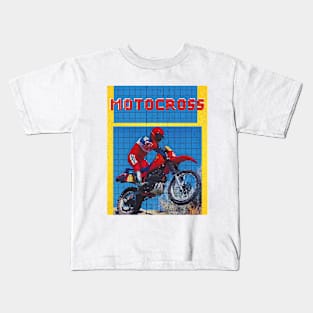 1980's Motocross Pixel Shirt Kids T-Shirt